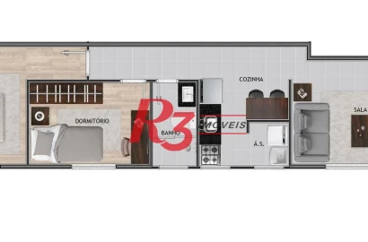 Apartamento à venda, 50 m² por R$ 385.900,00 - Macuco - Santos/SP