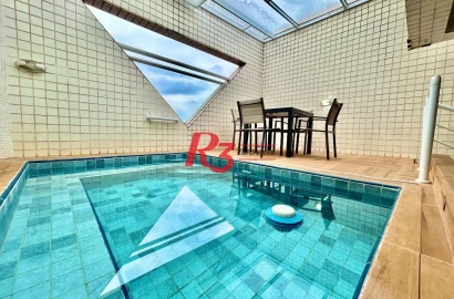 Cobertura com 3 dormitórios à venda, 137 m² por R$ 1.100.000,00 - Campo Grande - Santos/SP
