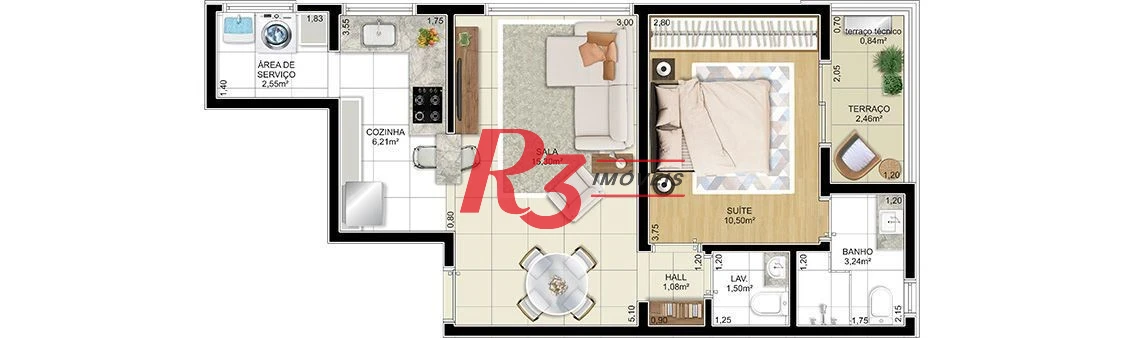 Apartamento à venda, 52 m² por R$ 603.075,00 - Aparecida - Santos/SP