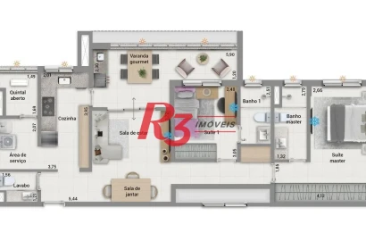 Apartamento à venda, 92 m² por R$ 1.511.000,00 - Embaré - Santos/SP