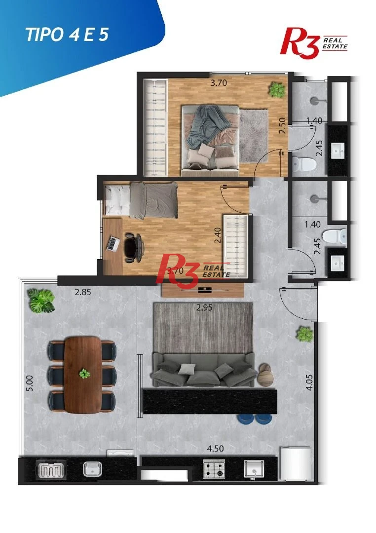 Apartamento com 1 dormitório à venda, 39 m² por R$ 428.000 - José Menino - Santos/SP