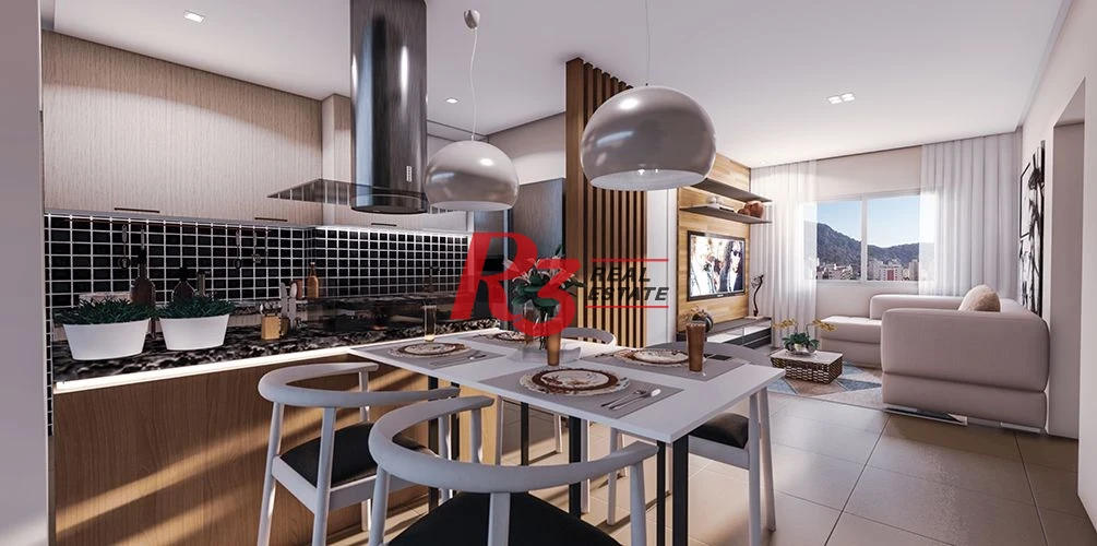 Apartamento com 1 dormitório à venda, 56 m² - Vila Júlia - Guarujá/SP
