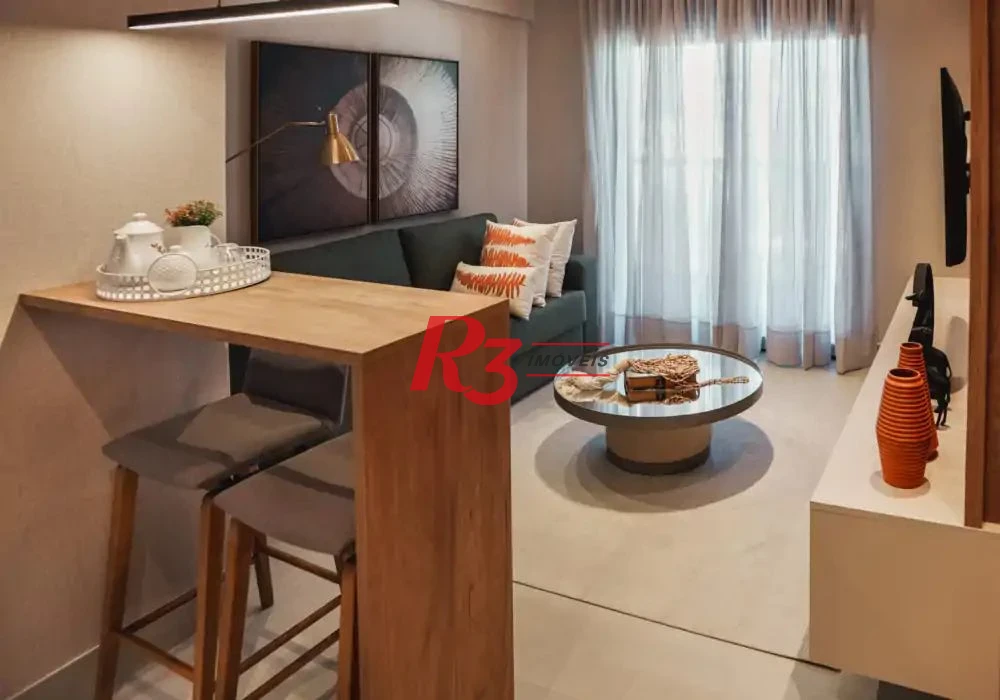 Apartamento com 1 dormitório para alugar, 44 m² por R$ 4.900,00/mês - Embaré - Santos/SP