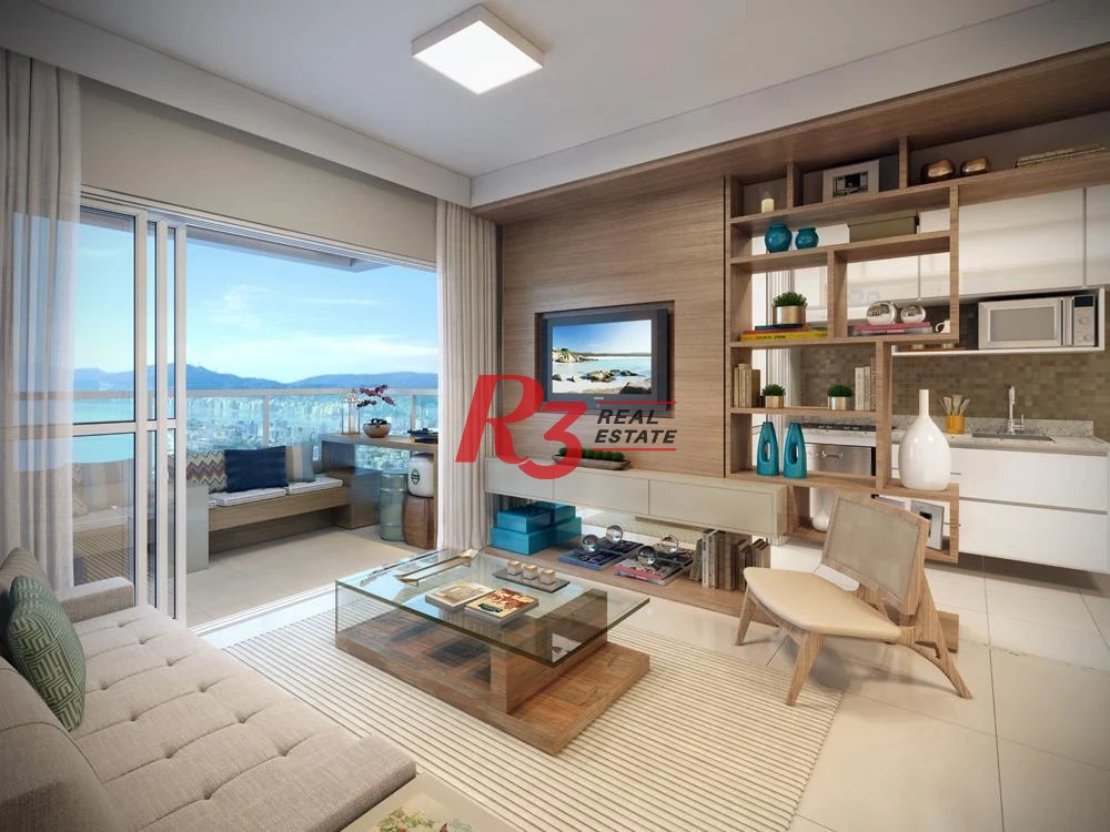 Studio com 1 dormitório para alugar, 49 m² por R$ 4.900,02/mês - Ponta da Praia - Santos/SP