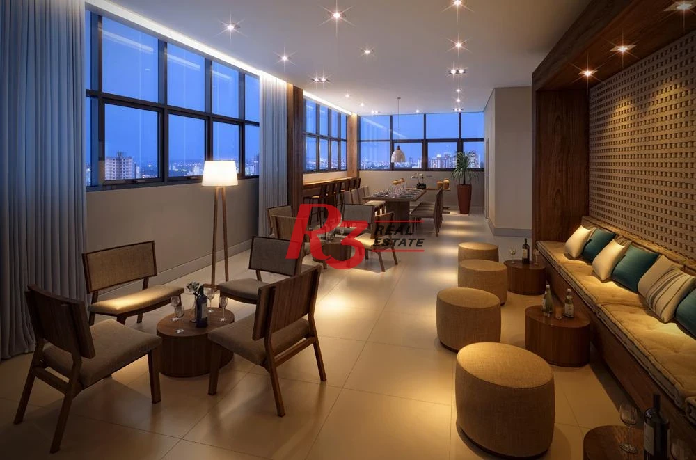 Studio com 1 dormitório para alugar, 49 m² por R$ 4.900,02/mês - Ponta da Praia - Santos/SP