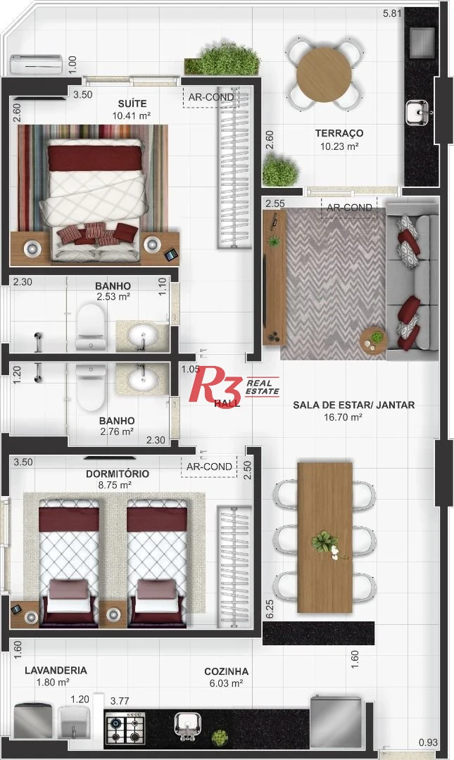 Apartamento com 3 dormitórios à venda, 93 m² por R$ 620.000,00 - Vila Tupi - Praia Grande/SP