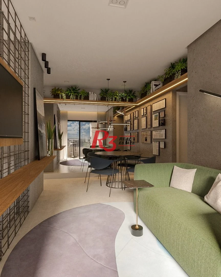 Apartamento com 2 dormitórios à venda, 74 m² por R$ 662.161 - Marapé - Santos/SP