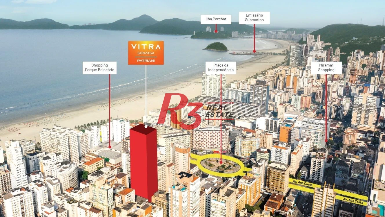 Apartamento com 3 dormitórios à venda, 124 m² por R$ 1.838.000,00 - Gonzaga - Santos/SP
