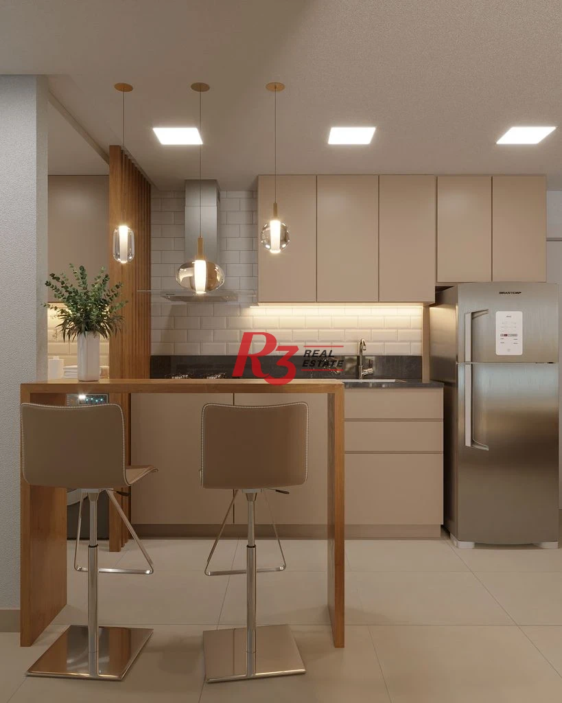 Apartamento com 2 dormitórios à venda, 67 m² por R$ 593608 - Macuco - Santos/SP