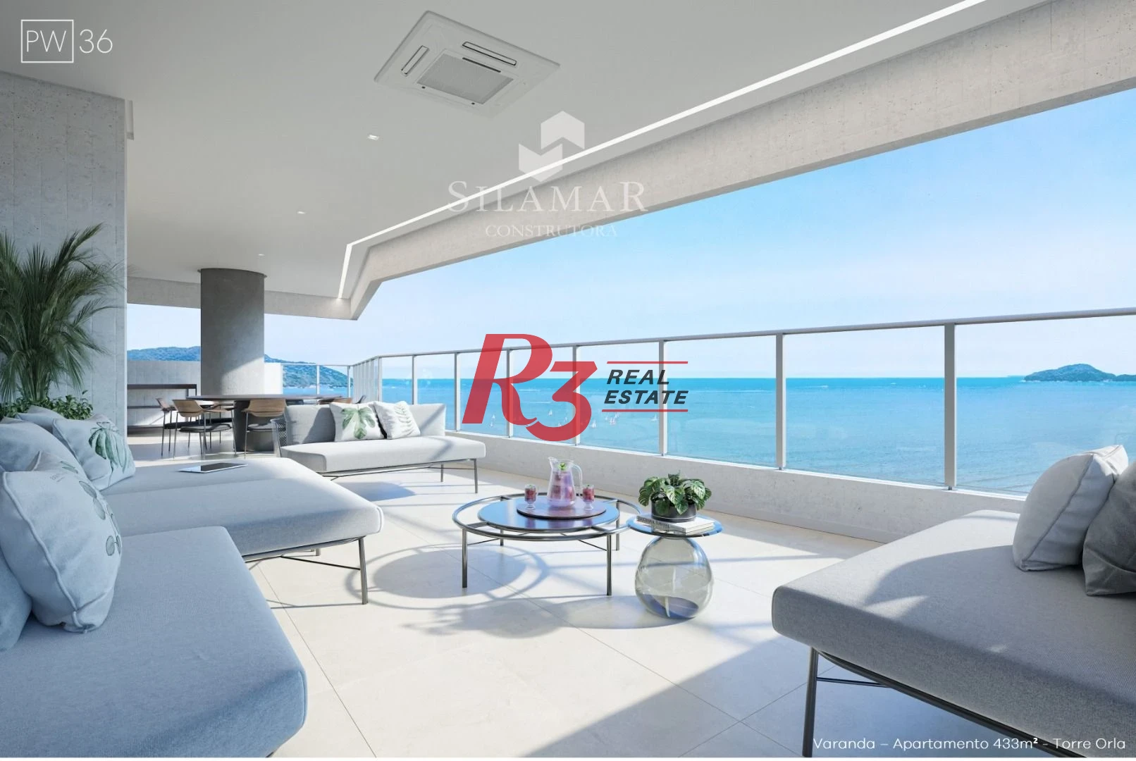 Apartamento com 3 suítes de frente para a praia no Gonzaga à venda, 224 m² por R$ 4.340.000  - Santos/SP