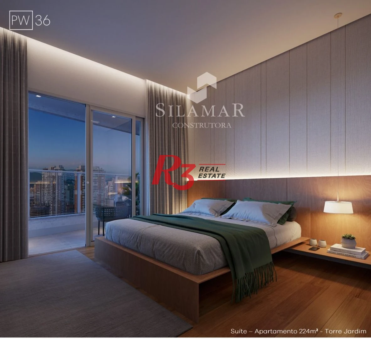 Apartamento com 3 suítes de frente para a praia no Gonzaga à venda, 224 m² por R$ 4.340.000  - Santos/SP