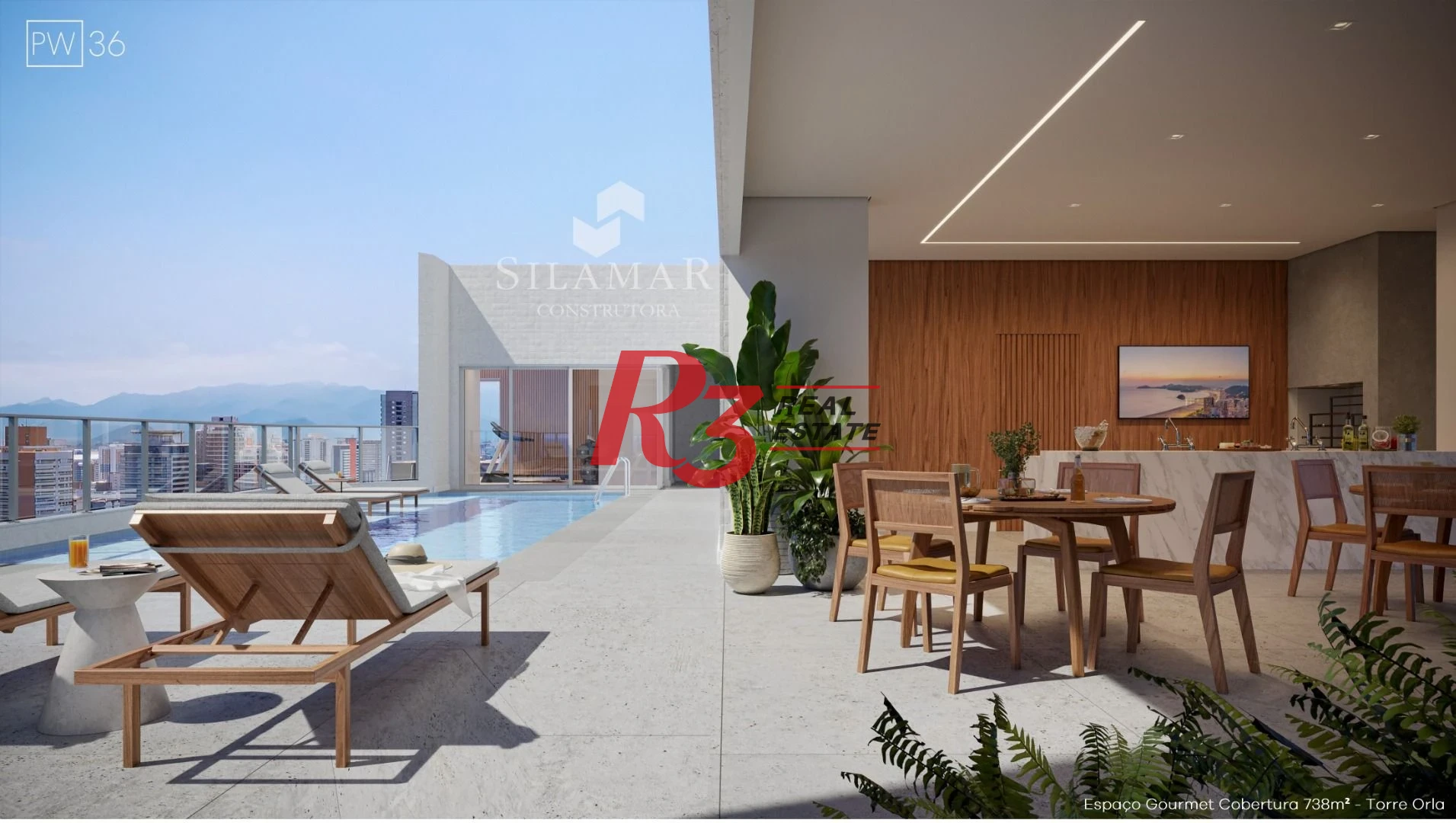 Apartamento com 3 suítes de frente para a praia no Gonzaga à venda, 224 m² por R$ 4.340.000  - Santos/SP