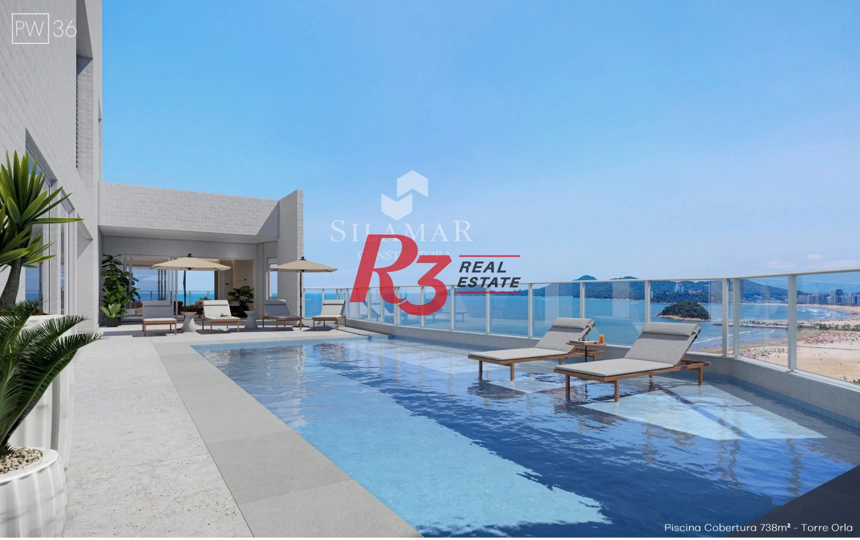Apartamento com 3 suítes de frente para a praia no Gonzaga à venda, 224 m² por R$ 4.340.000  - Santos/SP