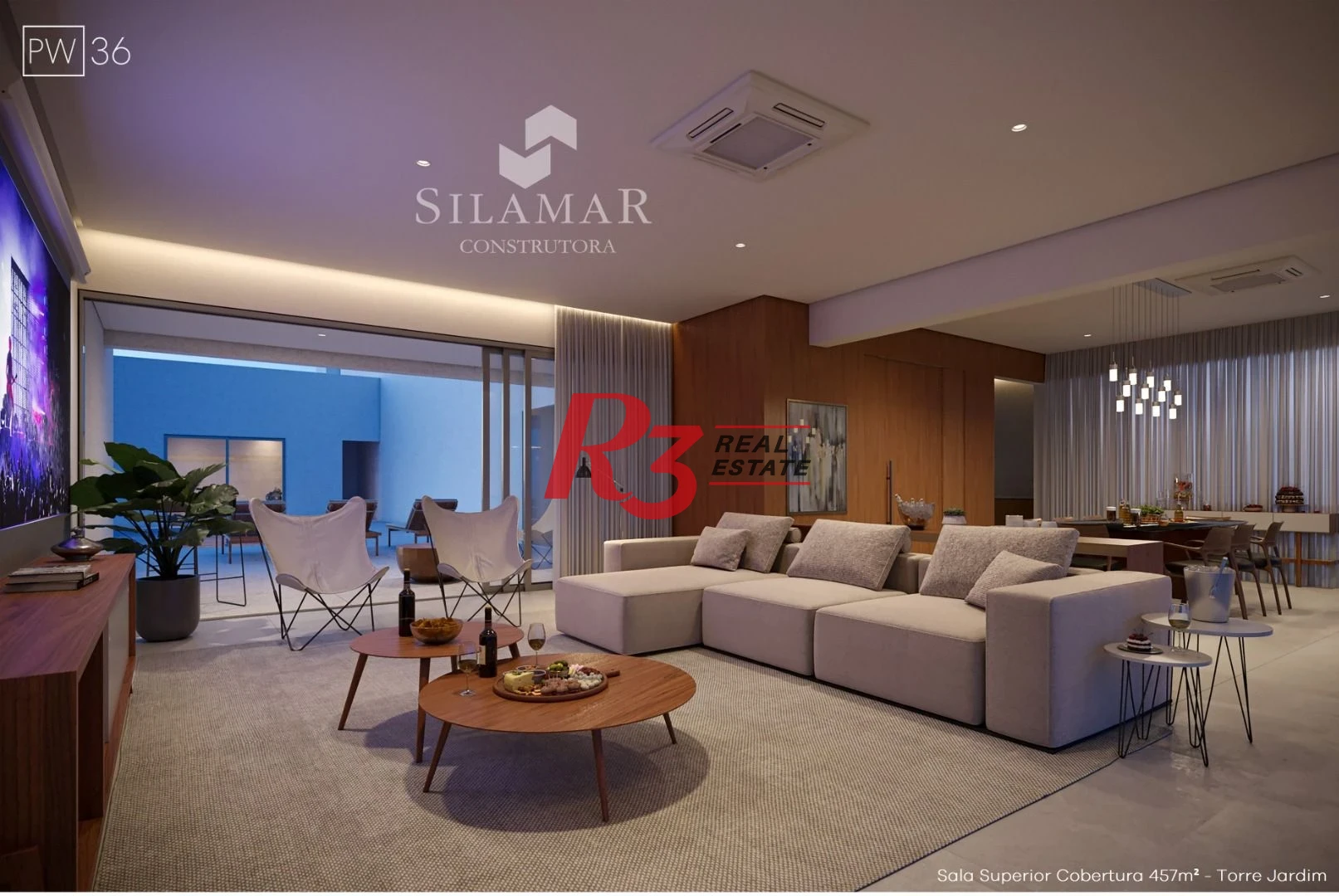 Apartamento com 3 suítes de frente para a praia no Gonzaga à venda, 224 m² por R$ 4.340.000  - Santos/SP