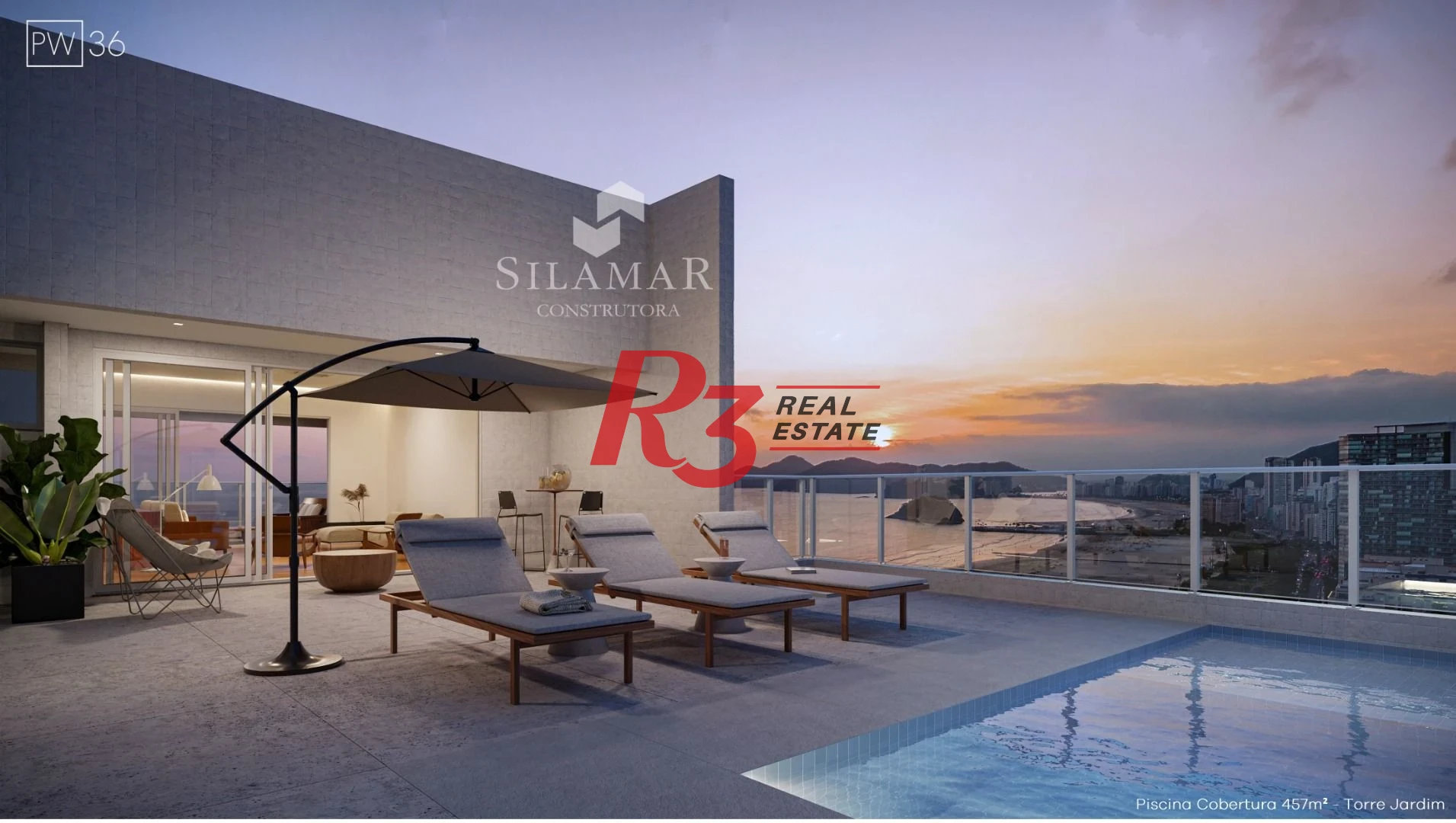 Apartamento com 3 suítes de frente para a praia no Gonzaga à venda, 224 m² por R$ 4.340.000  - Santos/SP
