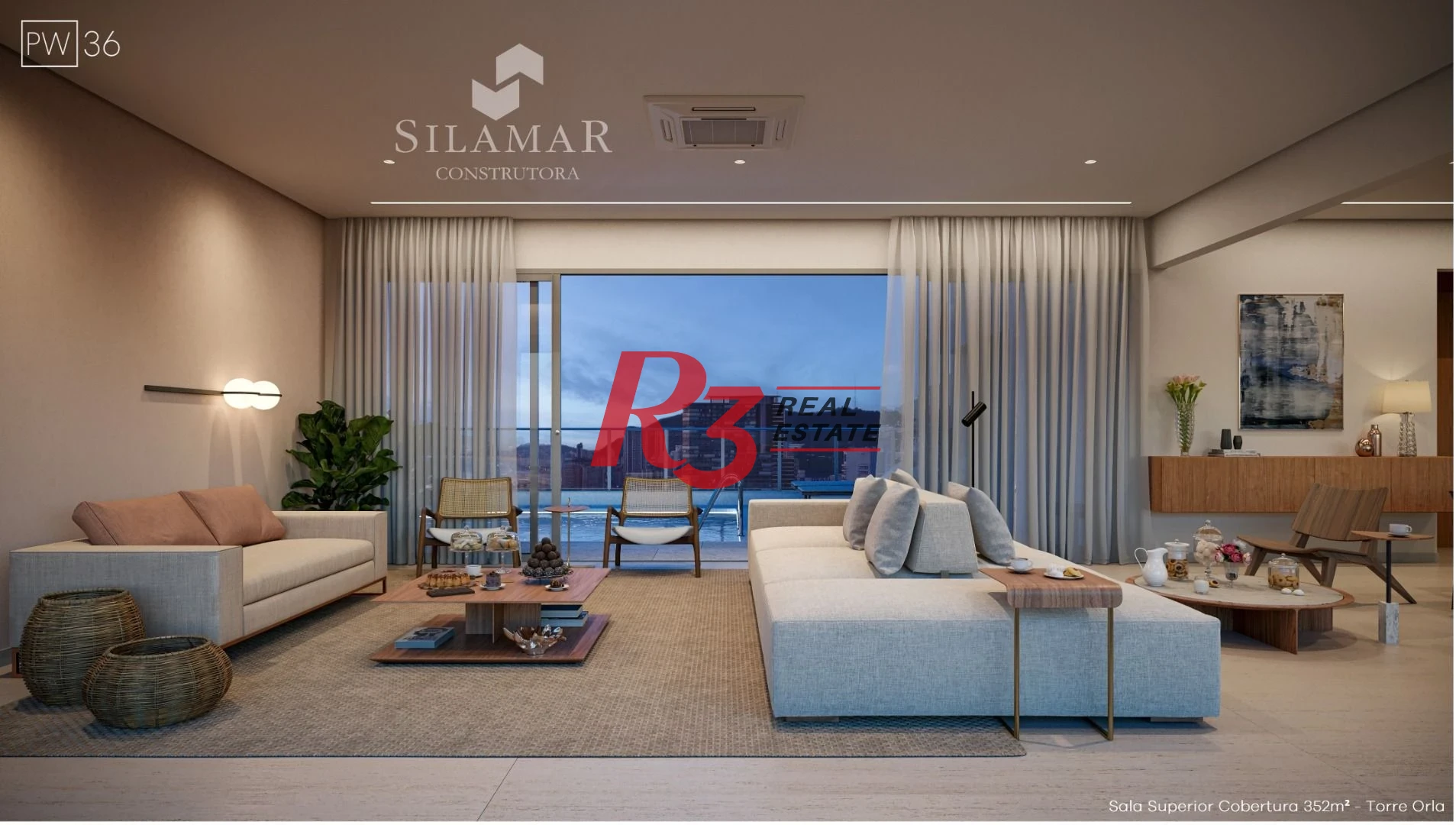 Apartamento com 3 suítes de frente para a praia no Gonzaga à venda, 224 m² por R$ 4.340.000  - Santos/SP