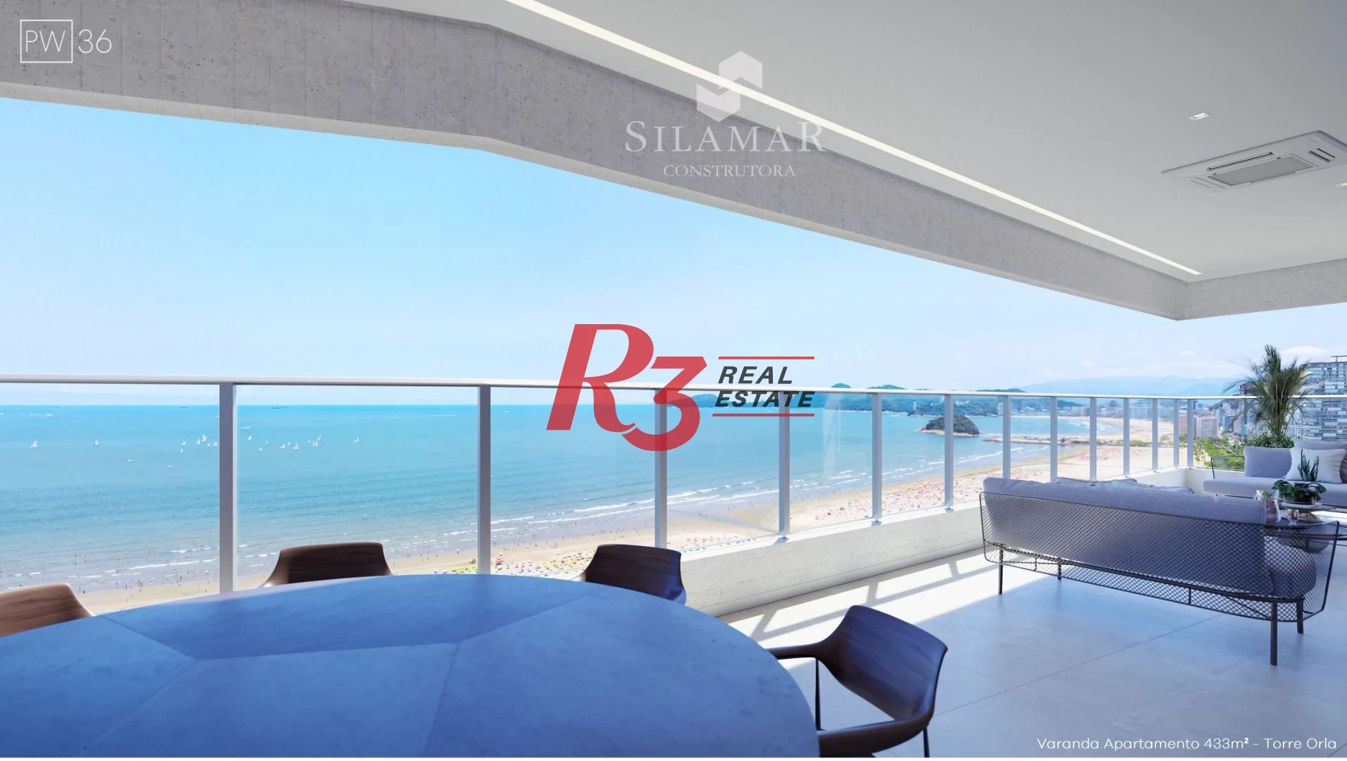 Apartamento com 3 suítes de frente para a praia no Gonzaga à venda, 224 m² por R$ 4.340.000  - Santos/SP